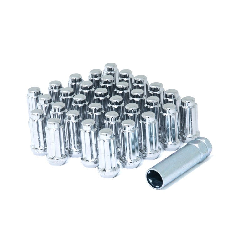 Solid chrome lug clearance nuts